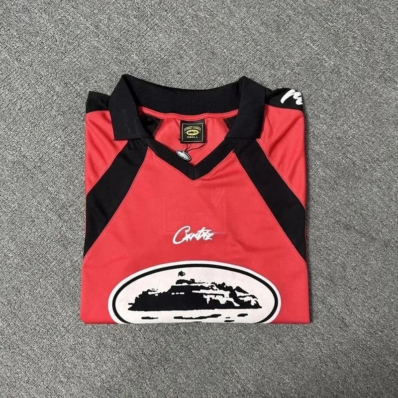 Ruesneworld Soccer Jersey Red Black V-Neck Performance Shirt