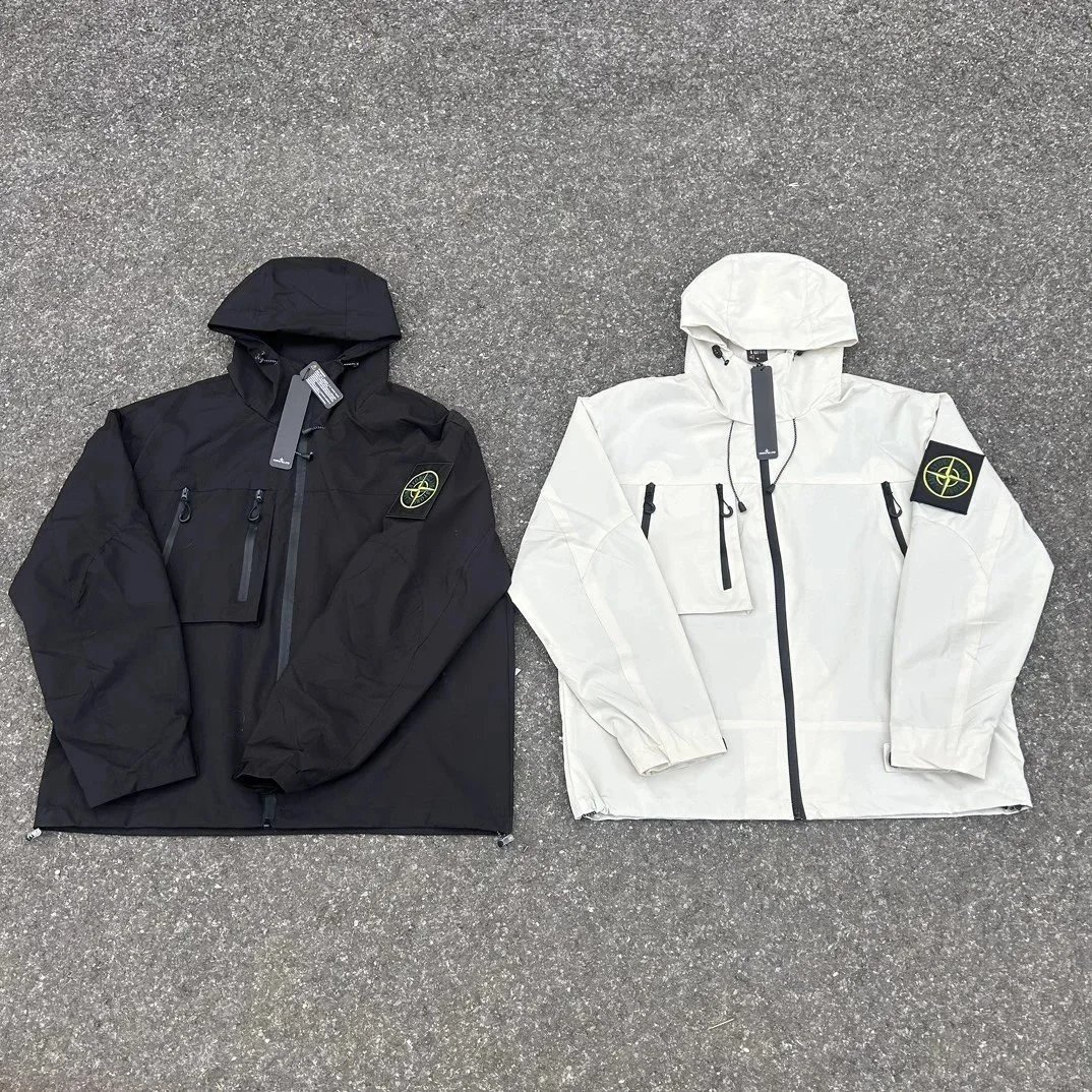 Stone Island Grey Hooded Windbreaker Jacket