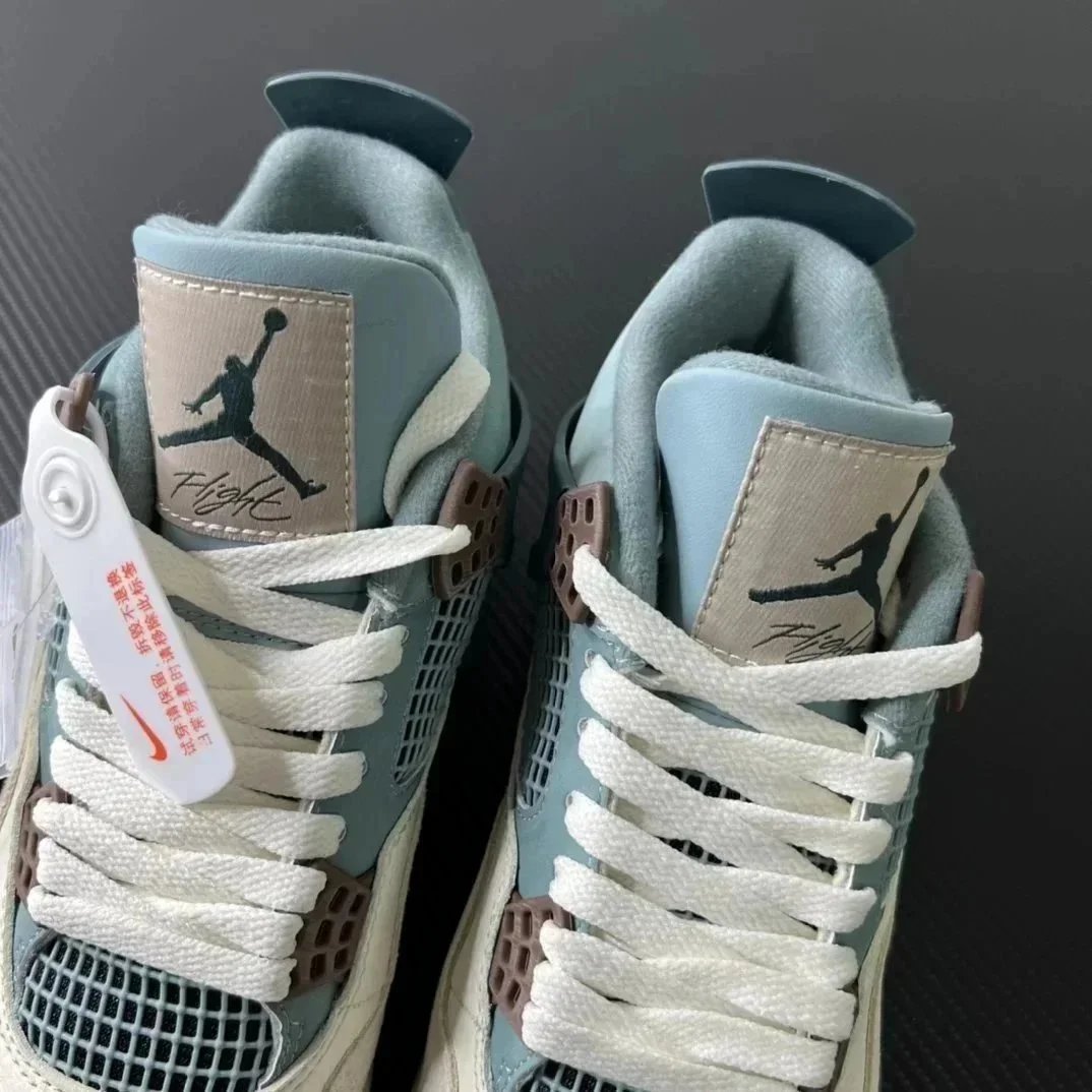 Nike Air Jordan 4 Mint Green White Brown Retro Basketball Sneakers