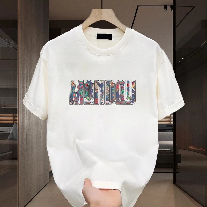 Black Graphic Print Monday Motif Oversized T-Shirt