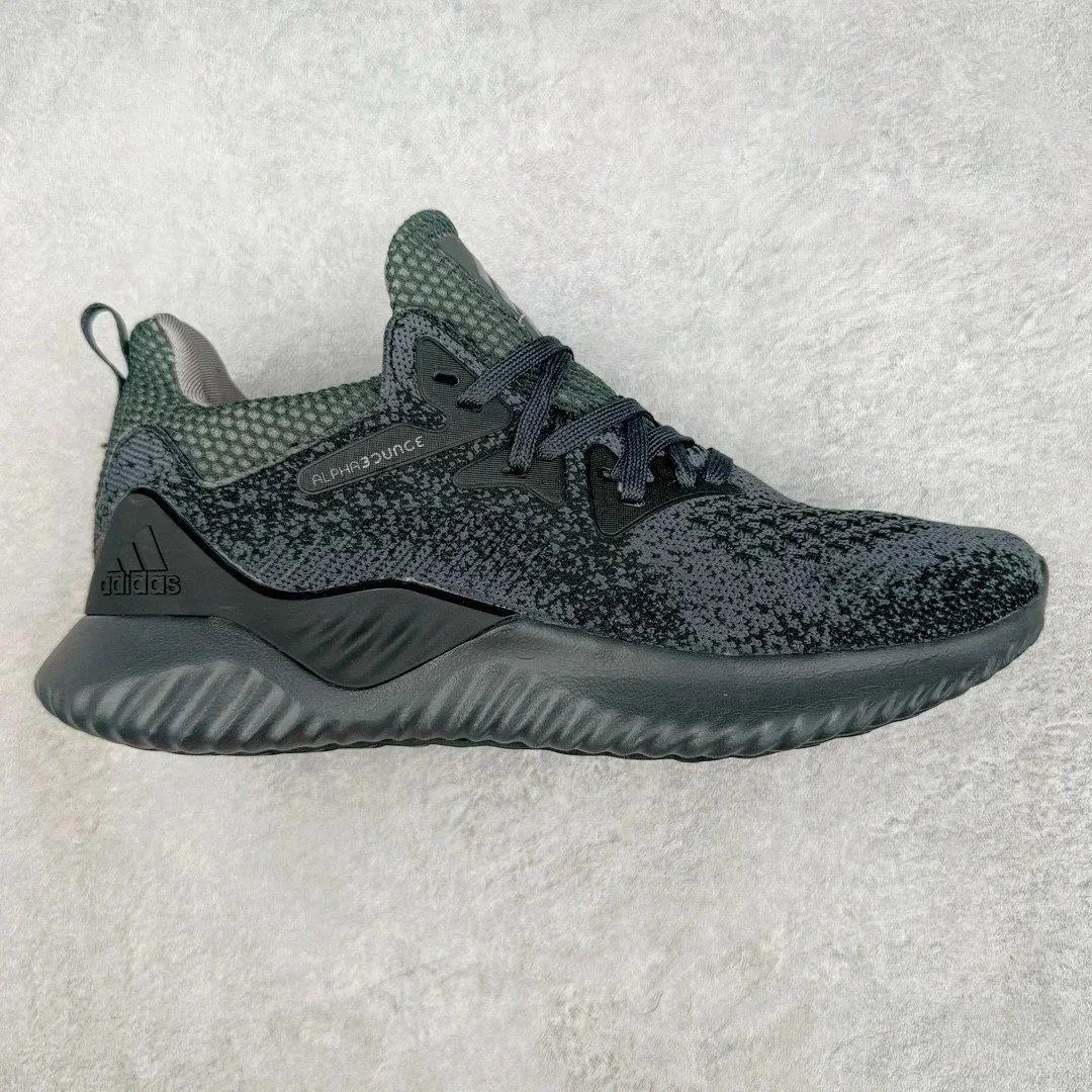 Adidas AlphaBounce Black Mesh Running Sneakers
