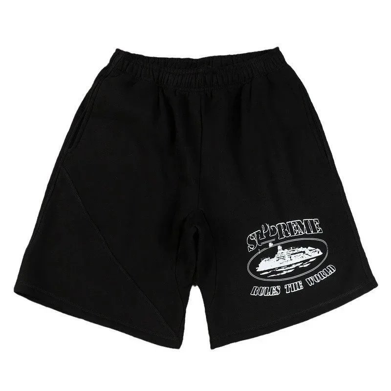 Supreme Rules The World Black Graphic Sweat Shorts