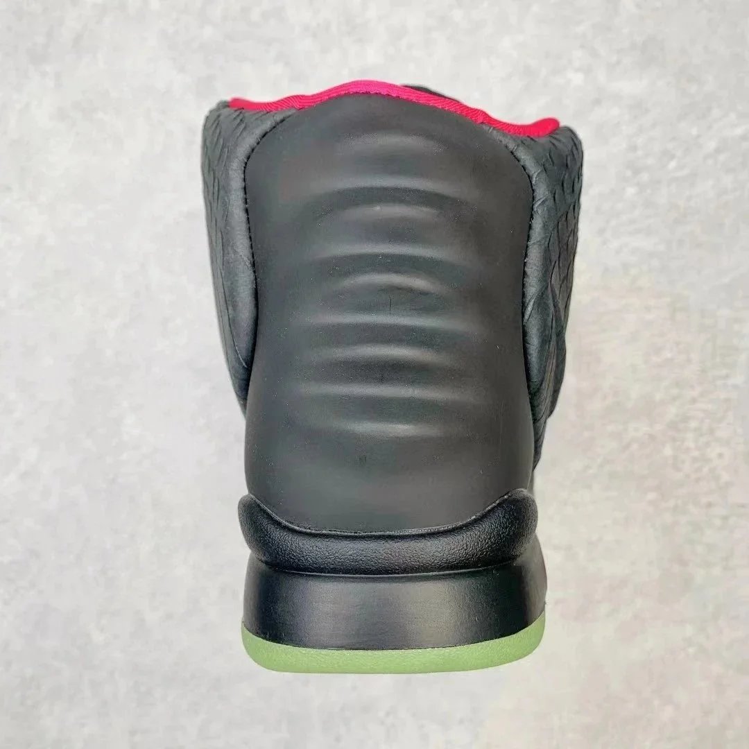 Nike Air Yeezy 2 Black Green Glow High Top Sneakers