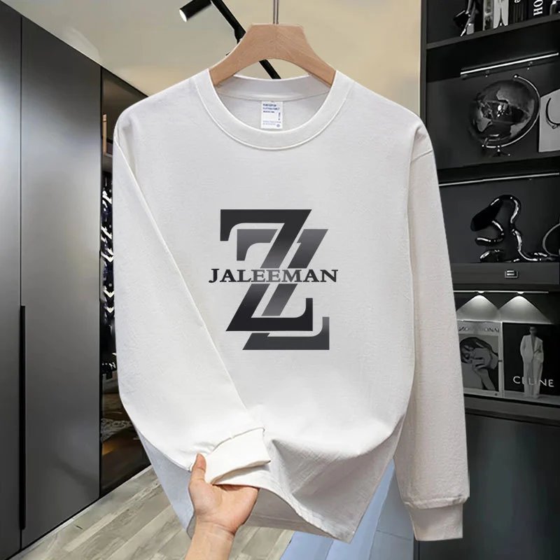 Jaleeman Logo Print White Oversized Crewneck Sweatshirt