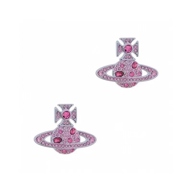 Vivienne Westwood Orb Black Crystal Punk Earrings