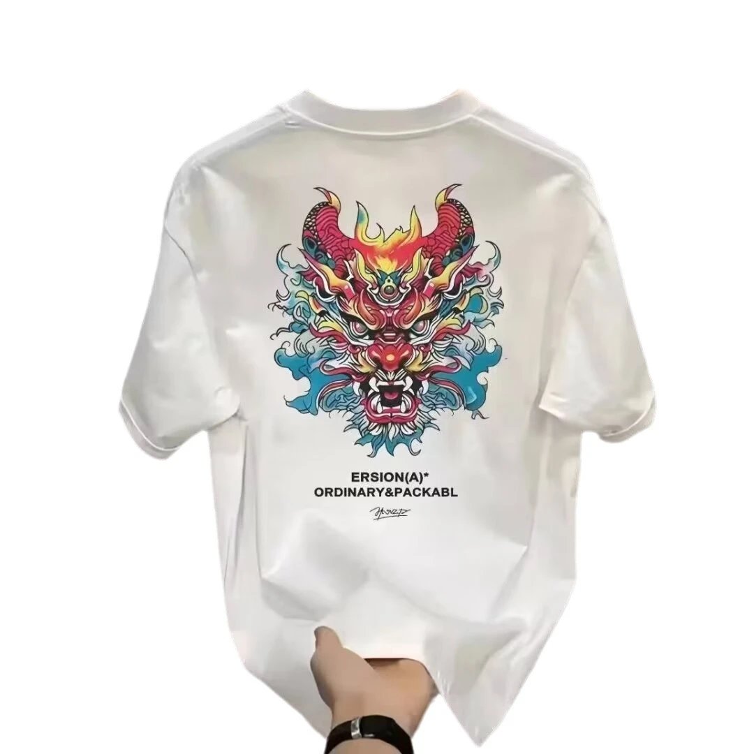 ERSION(A)* Ordinary&amp;Packabl Black Dragon Graphic T-Shirt