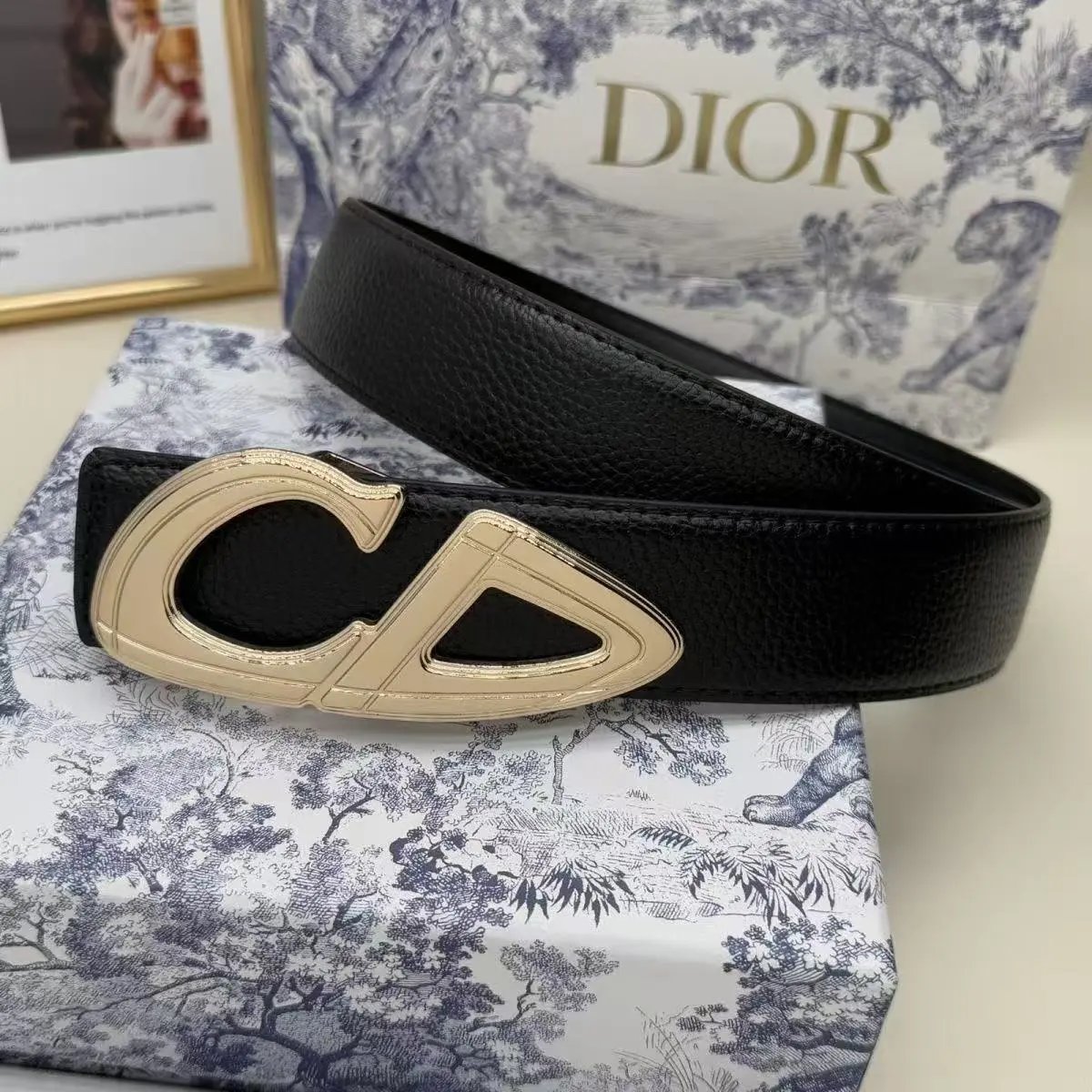 Dior Belts CD Buckle Grained Leather Belt image 2