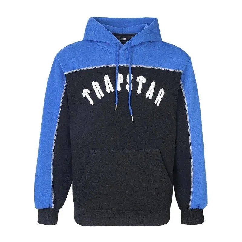 Trapstar Colorblock Black Blue Hooded Sweatshirt And Track Pants Set
