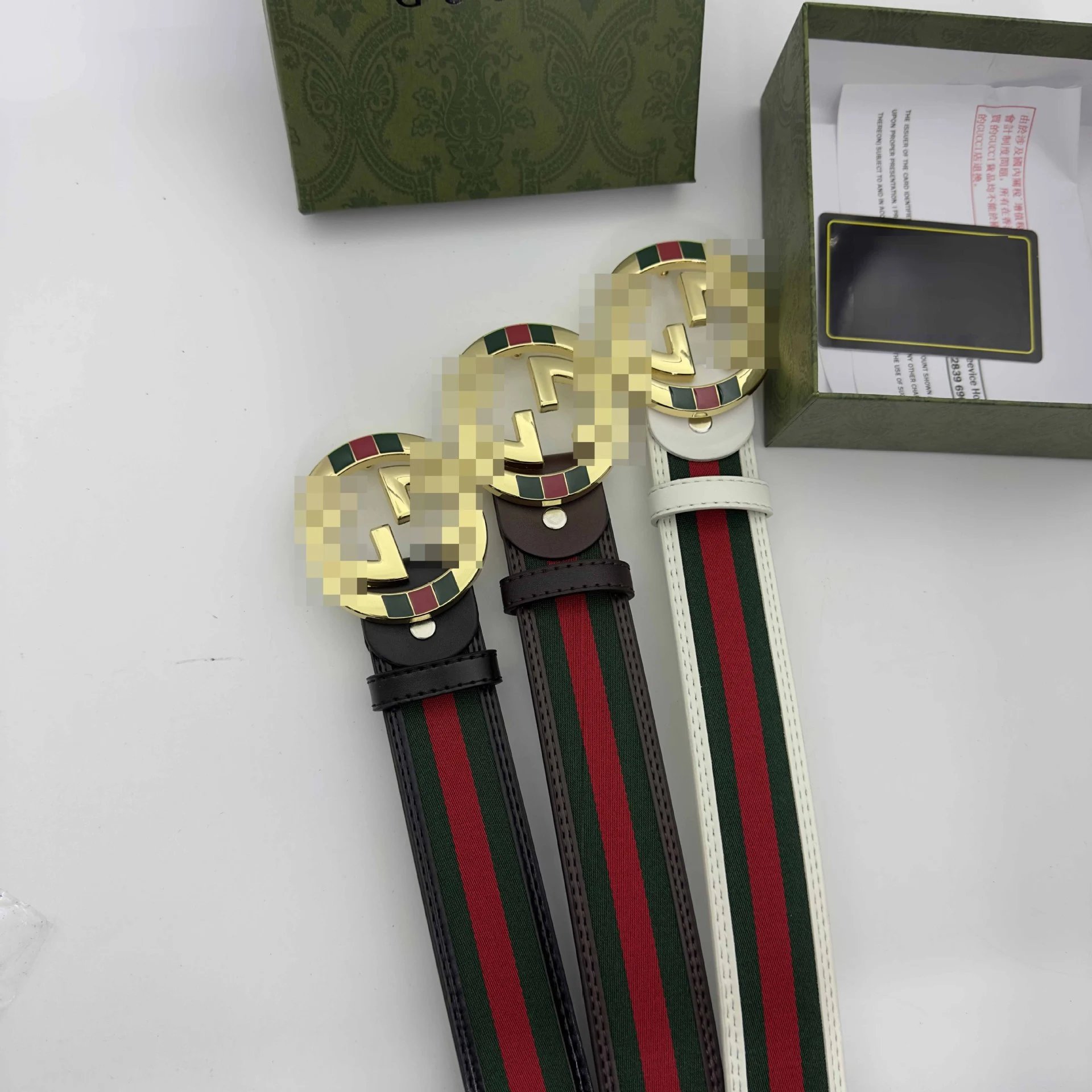 Gucci Marmont Green Red Web Belt