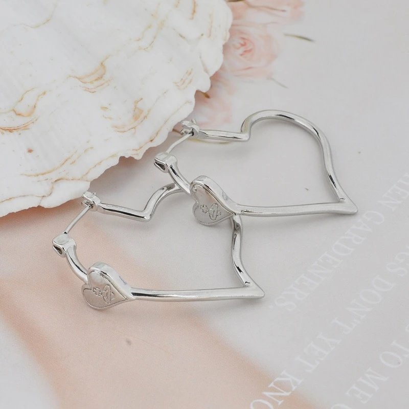 Vivienne Westwood Heart Black Punk Hoop Earrings