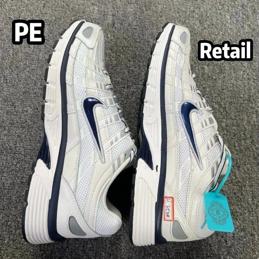 Nike P-6000 White Navy Mesh Running Shoes