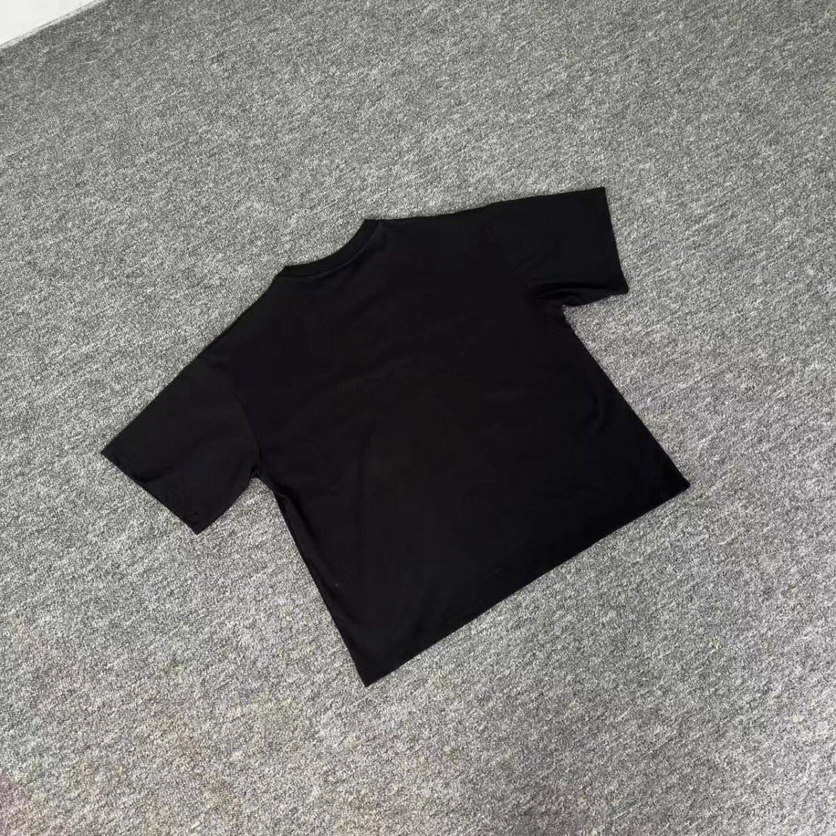 Black Cotton Oversized Crewneck T-Shirt