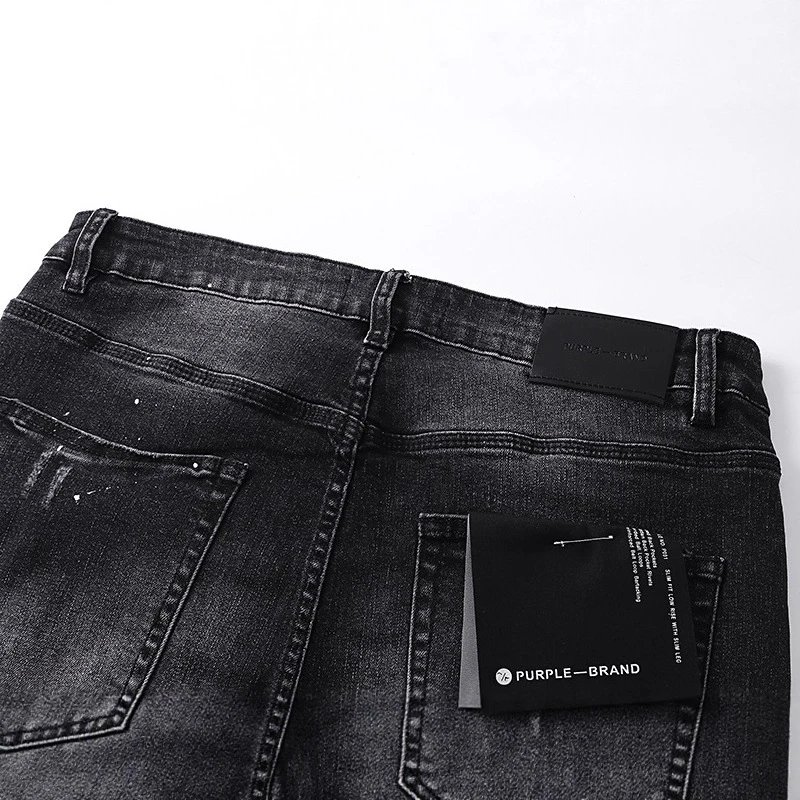 Purple Brand Style No.002025 Black Distressed Slim Fit Jeans