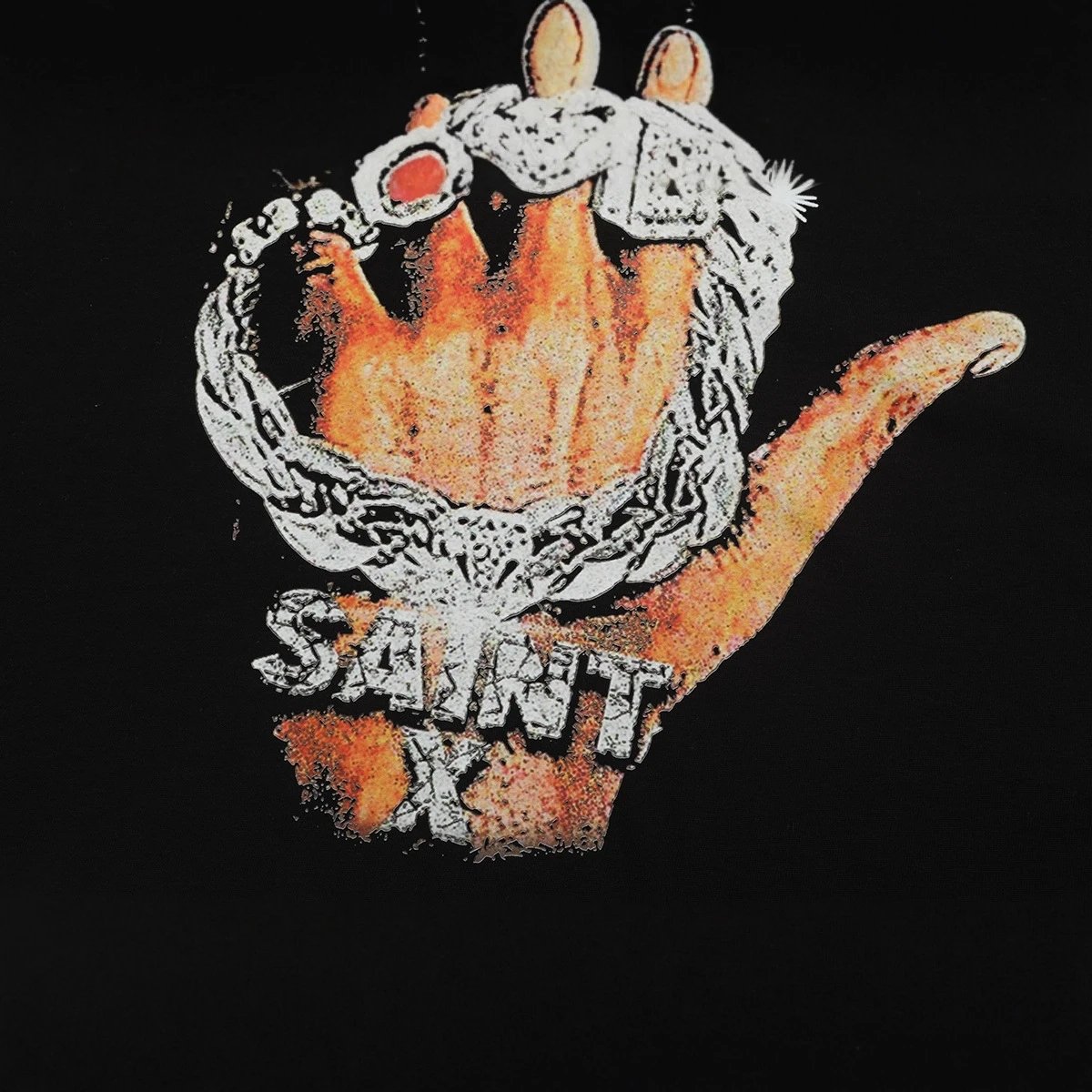 Saint X Black Graphic Hand Print T-Shirt