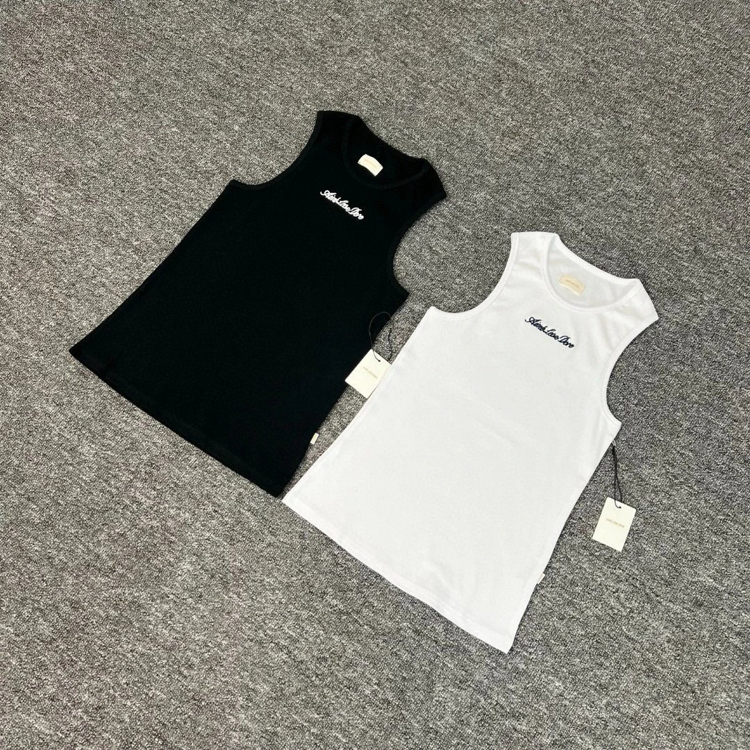Slim Love Dior Black White Embroidered Tank Top