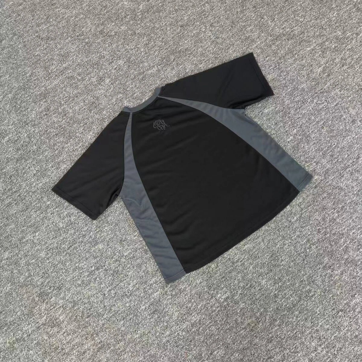 Black Gray Panelled Performance T-Shirt
