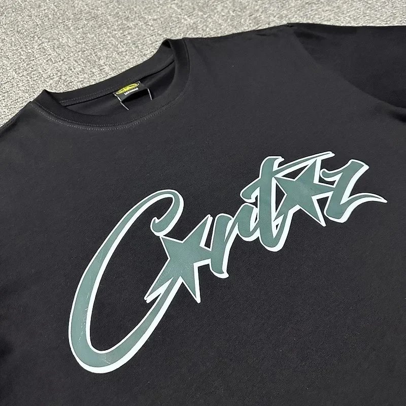 Corteiz White Black Script Logo Graphic T-Shirt