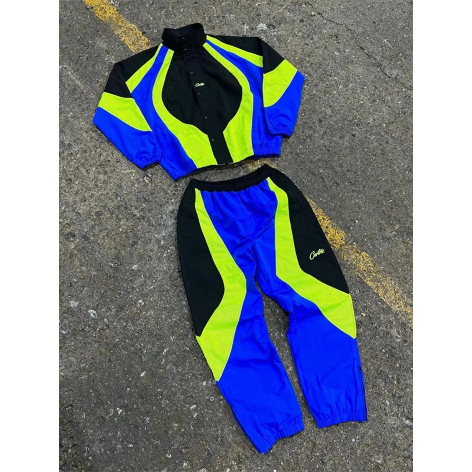 Nike Track Suit Blue Neon Yellow Black Sportswear