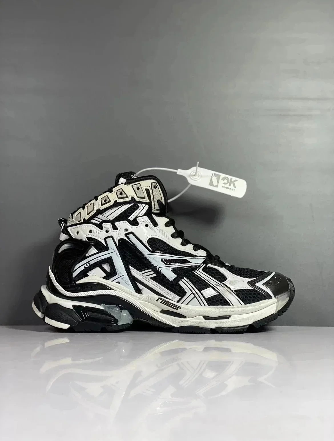 Balenciaga Track 3 White Black Mesh Running Sneakers