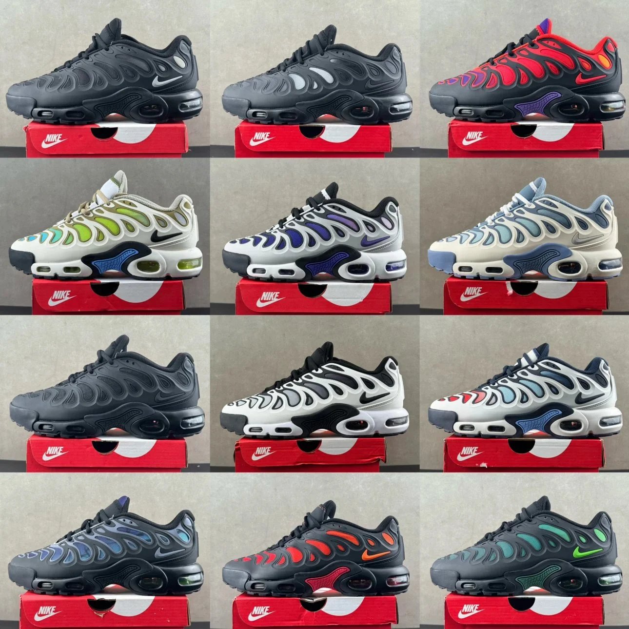 Nike Air Max Plus Black White Red Green Blue Purple Teal Orange Casual Sneakers