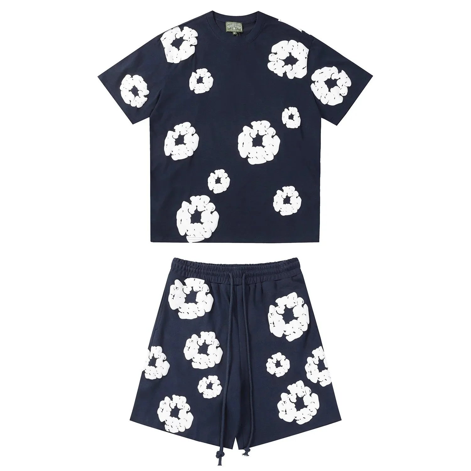 Floral Print Short Sleeve T-Shirt And Shorts Set Multicolor Casual
