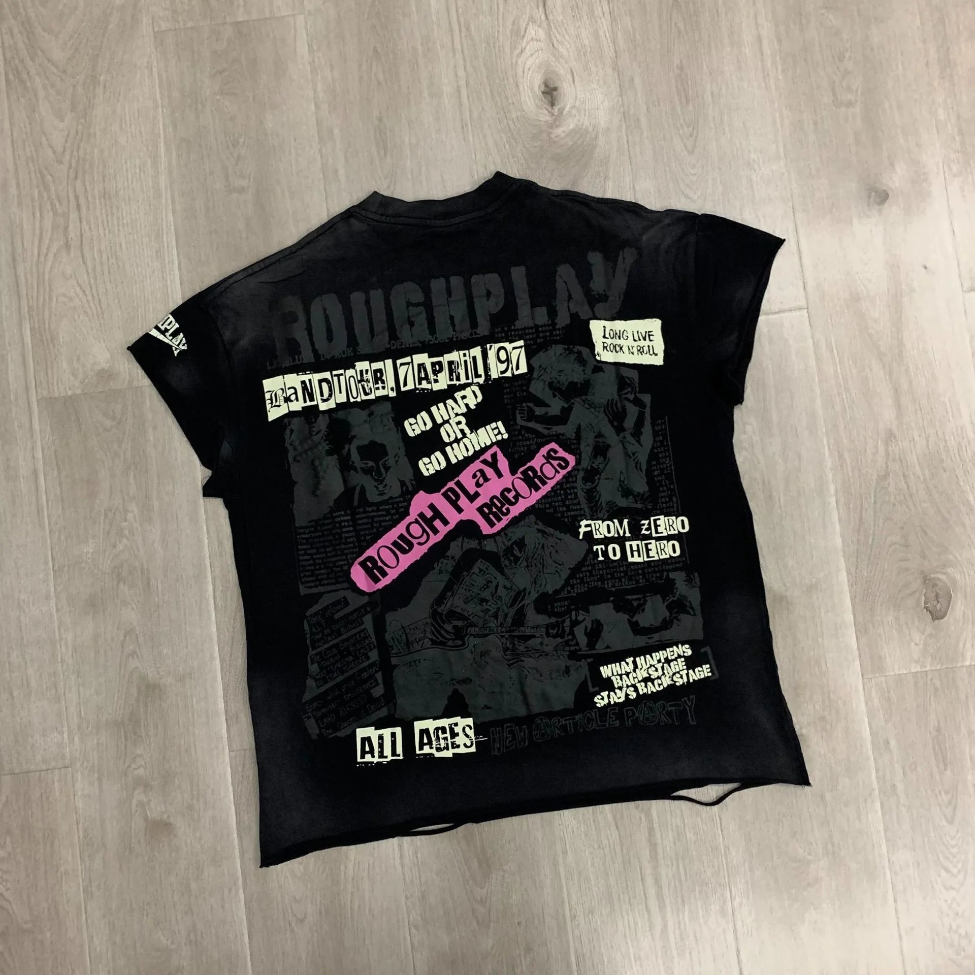 Rough Play Tour Of The World Black Graphic Tee