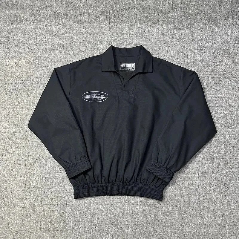Sebily Windbreaker Black Sporty Pullover Jacket