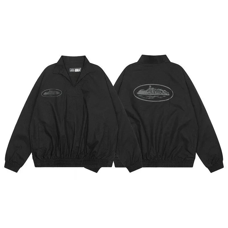 Sebily Windbreaker Black Sporty Pullover Jacket