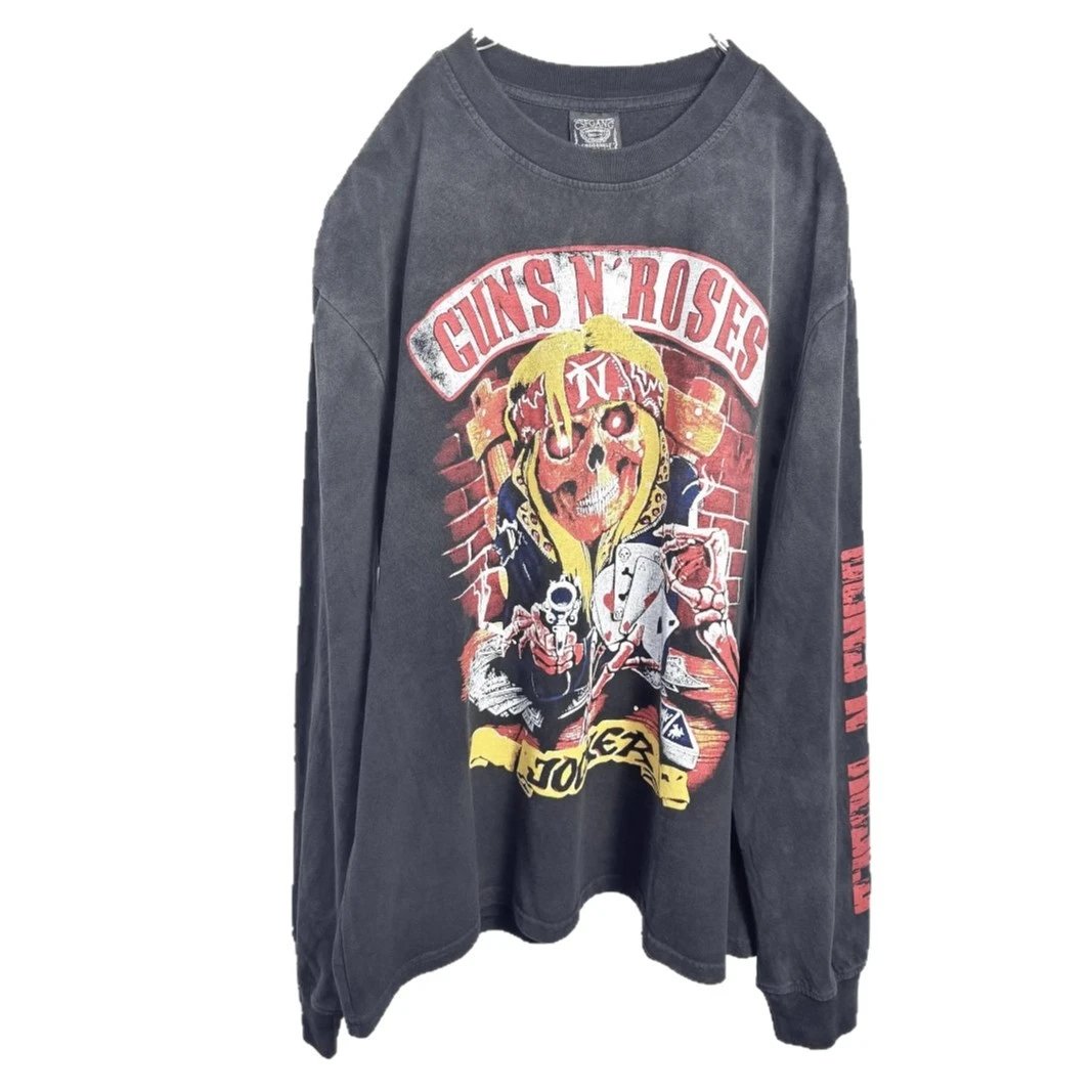 Guns N Roses Vintage Gray Graphic Long Sleeve T-Shirt