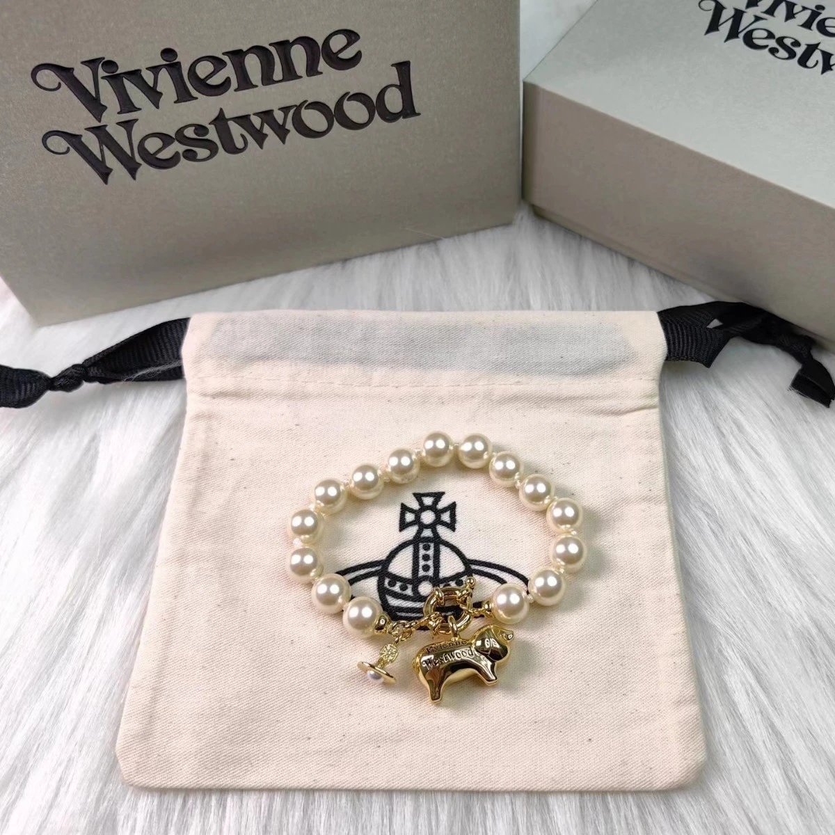 Vivienne Westwood Pearl Bead Cream Classic Bracelet