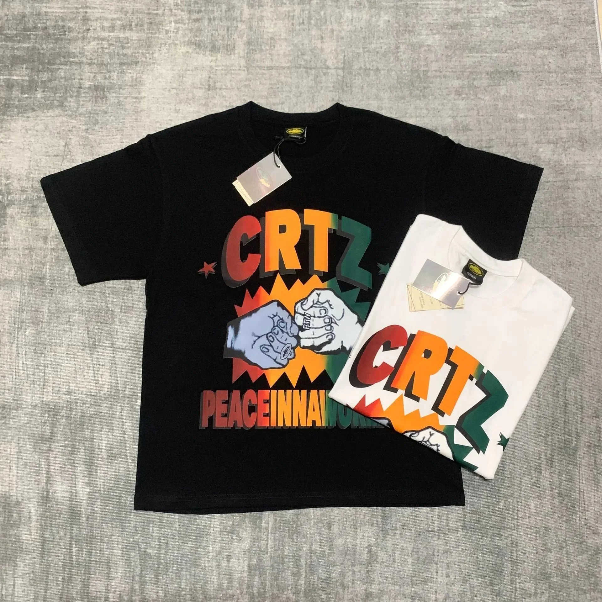 CRTZ Peace Inna World Black Graphic Tee