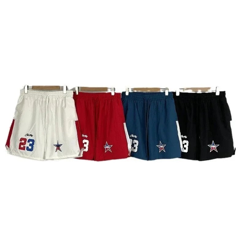 Sporty Shorts White Red Blue Black Basketball Style