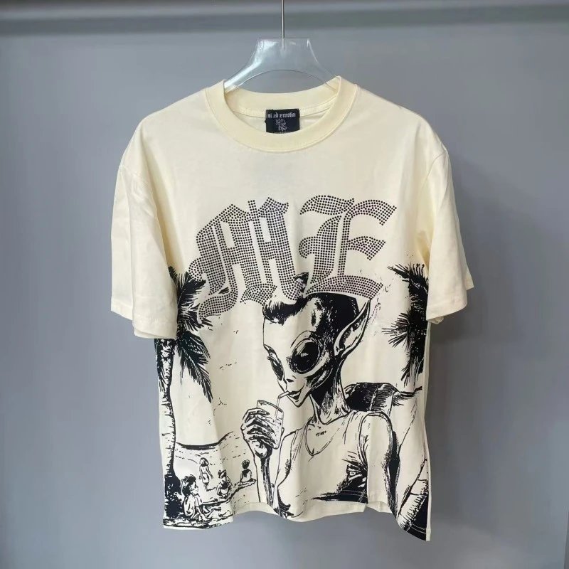 Mixed Emotions T-Shirts Graphic rhinestone T-shirt — EM 23#Apricot color