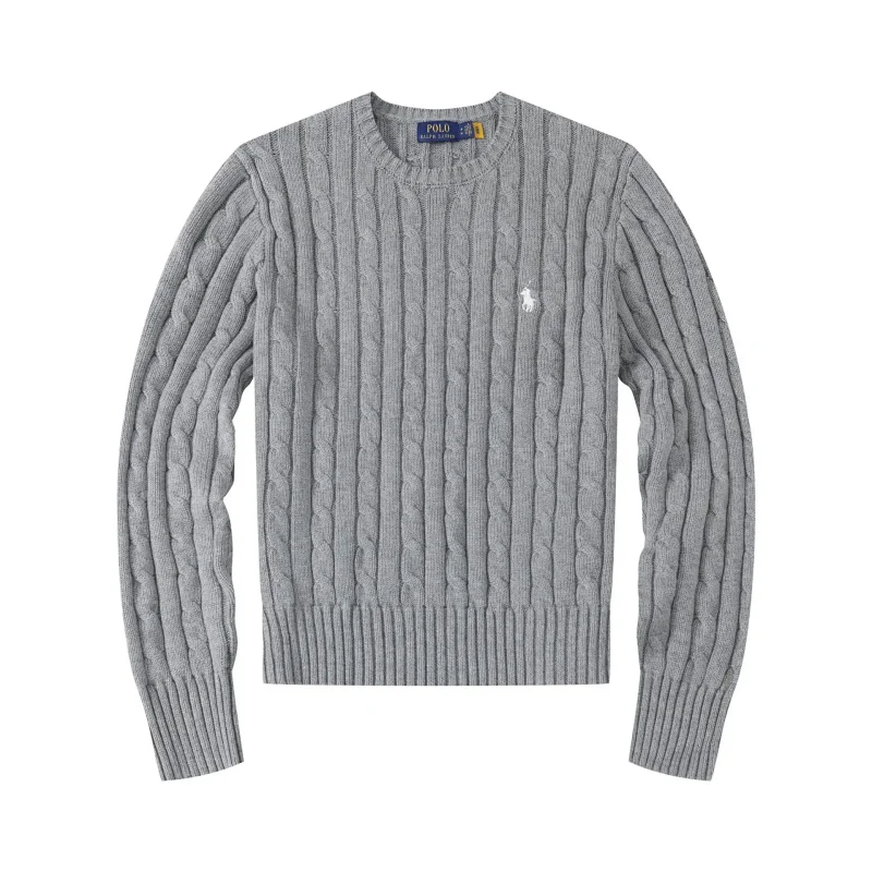 Ralph Lauren Classic Cable-Knit Crewneck Wool Sweater - rep swetry