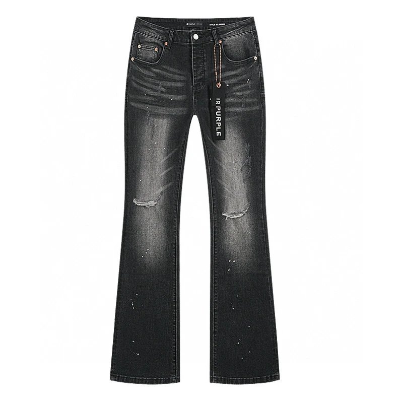 Purple Brand Style No.002025 Black Distressed Slim Fit Jeans
