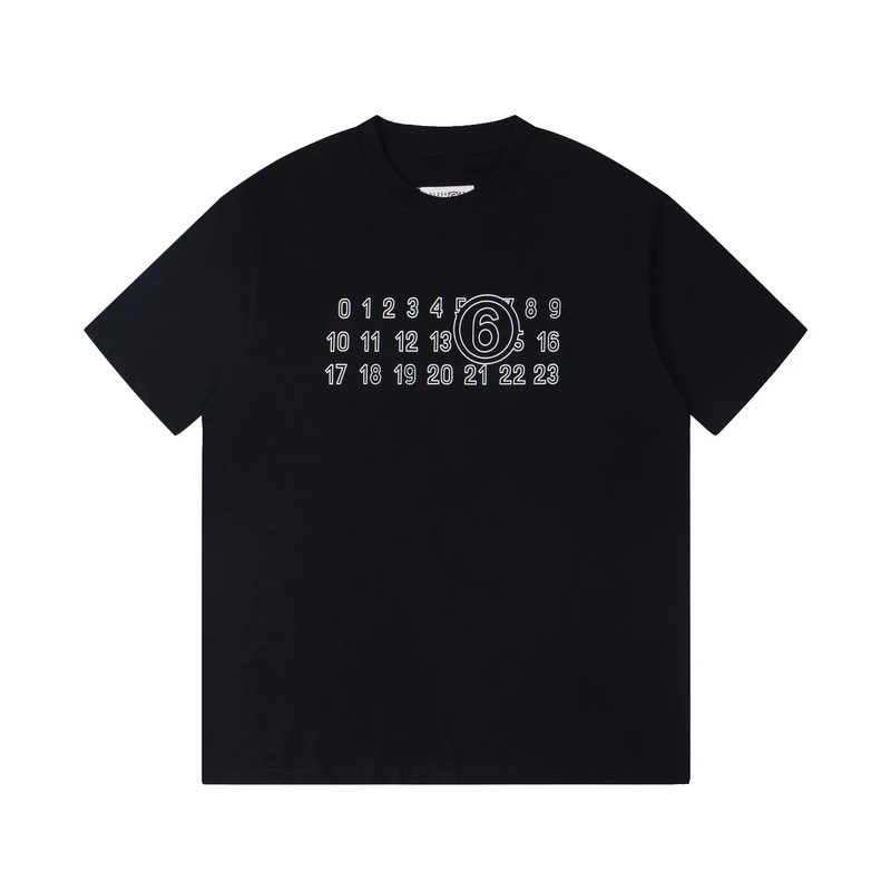 Maison Margiela Number Print Black Graphic T-Shirt