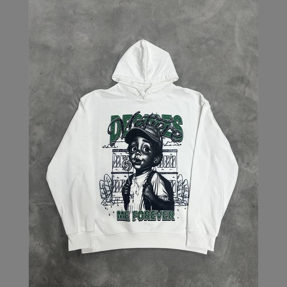 Unbranded Hoodies & Sweatshirts Graphic-print pullover hoodie — VA 01 white