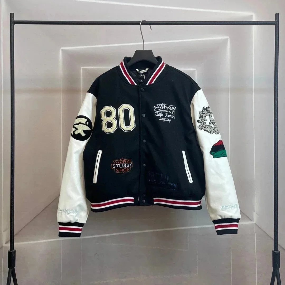 Stussy x OUR LEGACY x Denim Tears sanfanglianmingxihaian80zhouniantaijicixiujiamianbangqiufu