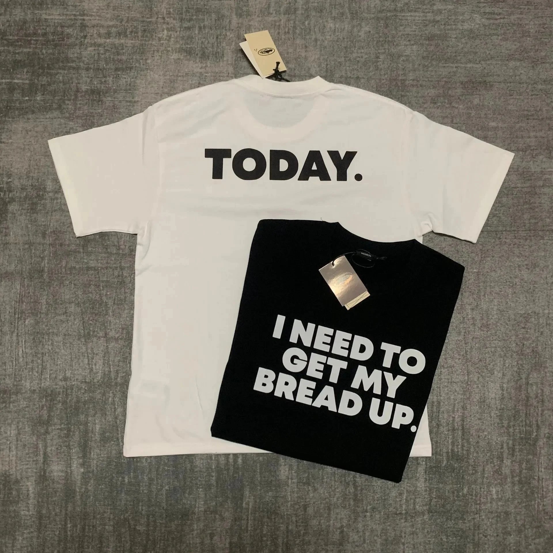 Cotton T-Shirt White Black Graphic Print Casual Tee