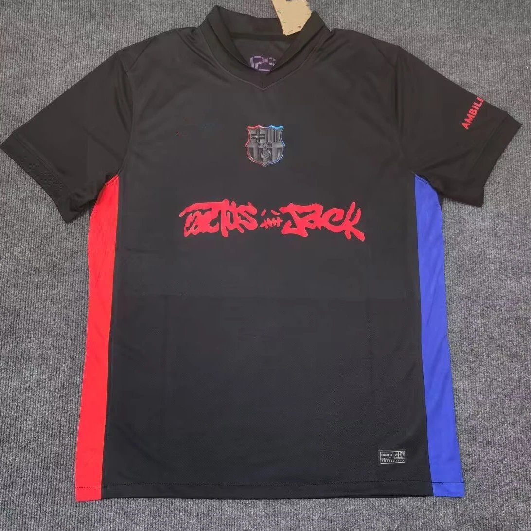 FC Barcelona Spotify Collaboration Red Blue Gradient Soccer Jersey