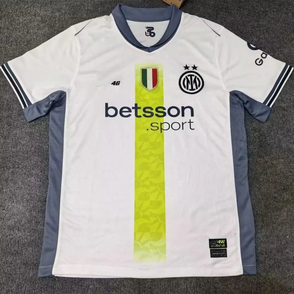Inter Milan Football Jerseys Short-Sleeve Jersey — 24/25 Inter Milan away jersey, No. 46 commemorative edition