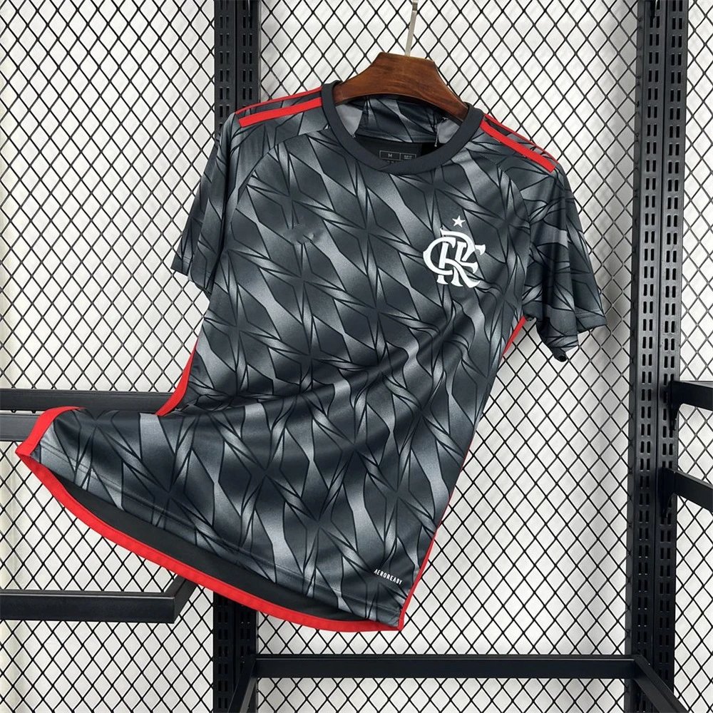 Flamengo Soccer Jersey Red White Black Blue Green Striped Patterned Performance Shirt