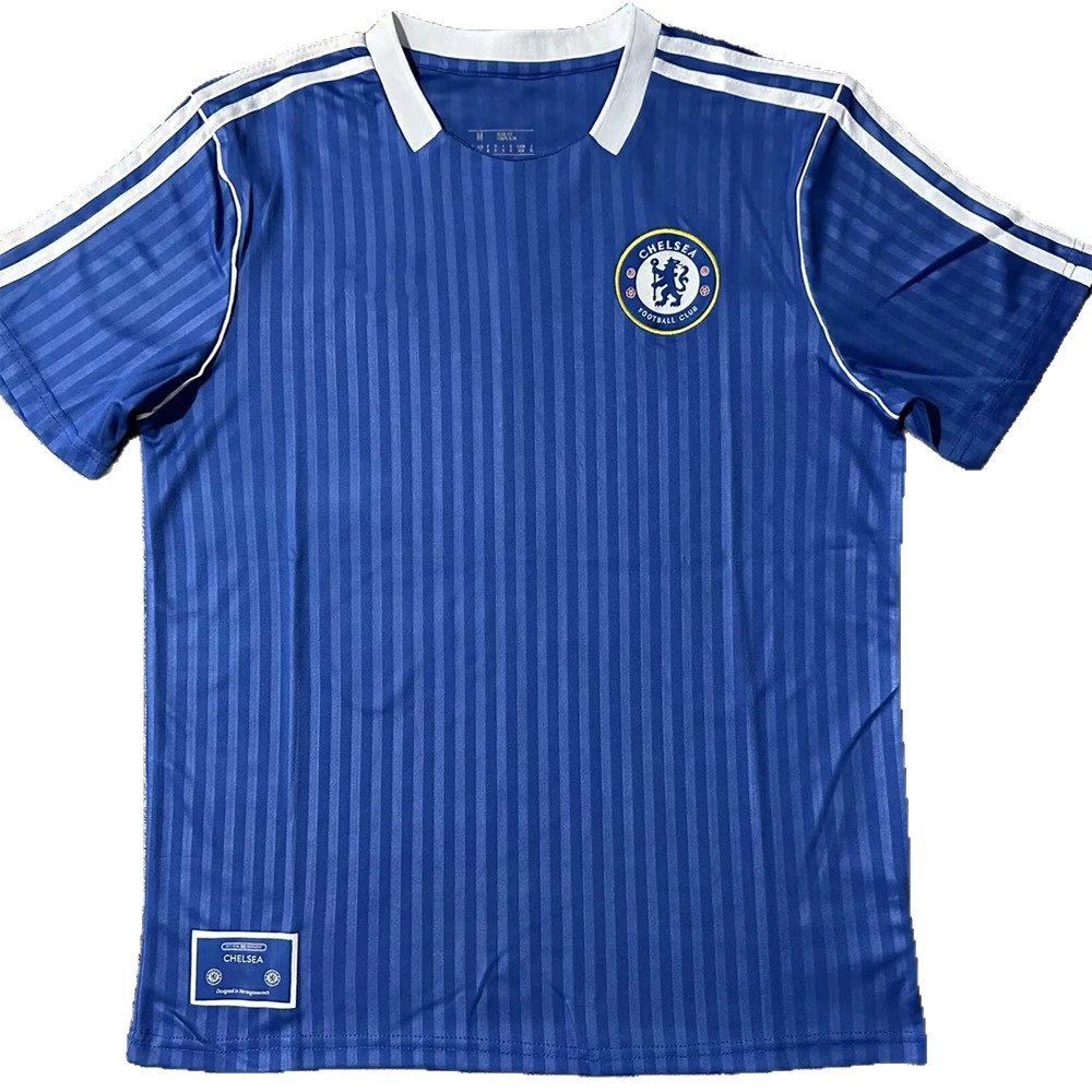Chelsea FC Soccer Jersey Blue White Black Casual Performance Shirt
