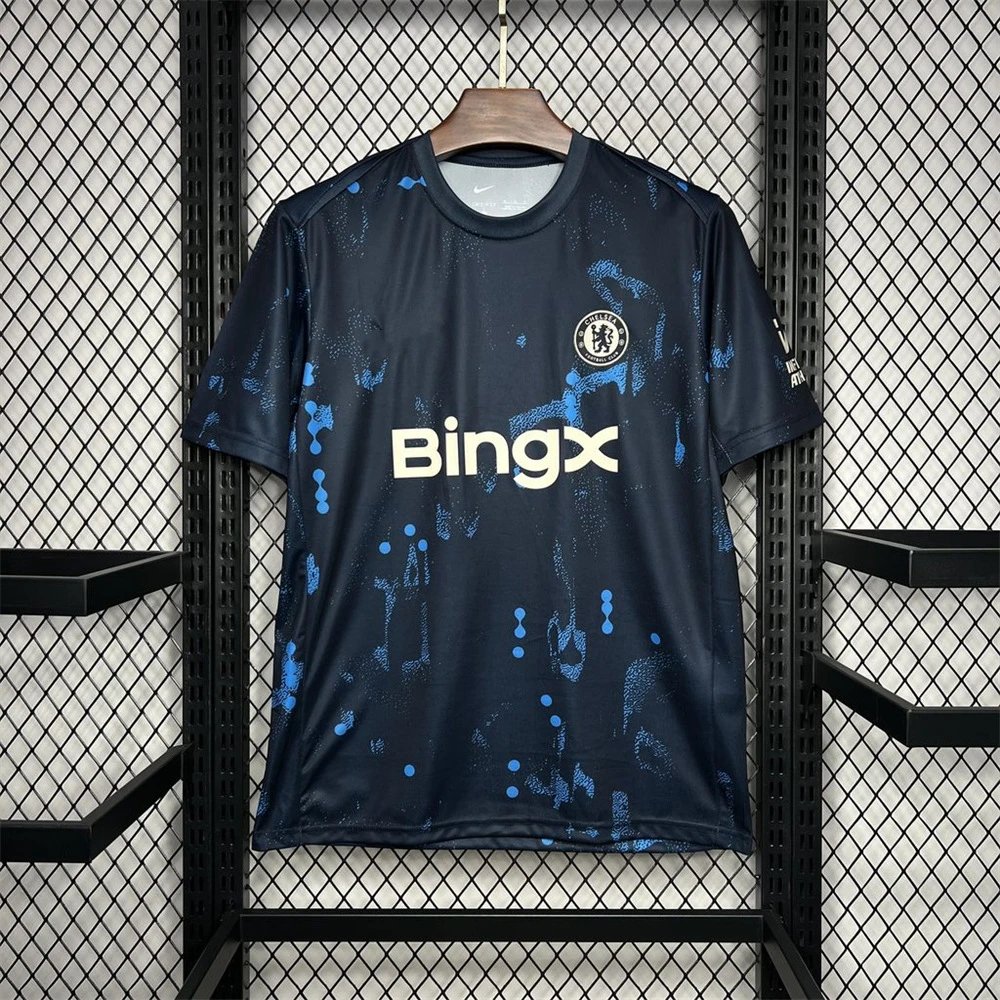 Chelsea FC Soccer Jersey Blue White Black Casual Performance Shirt