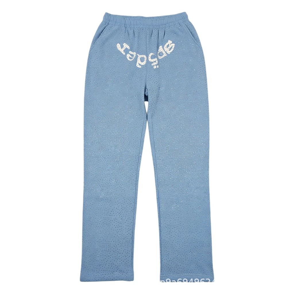 Full Rhinestone Pants Sky Blue