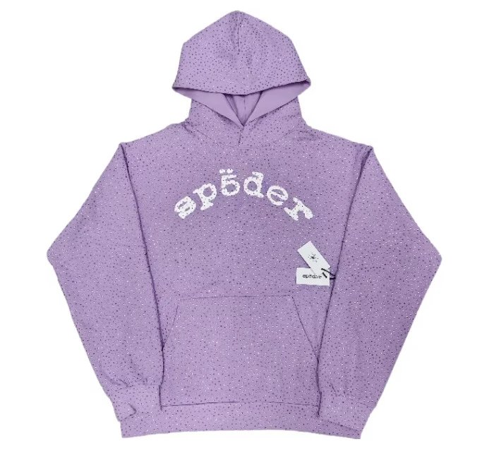Full Rhinestone Hoodie Purple