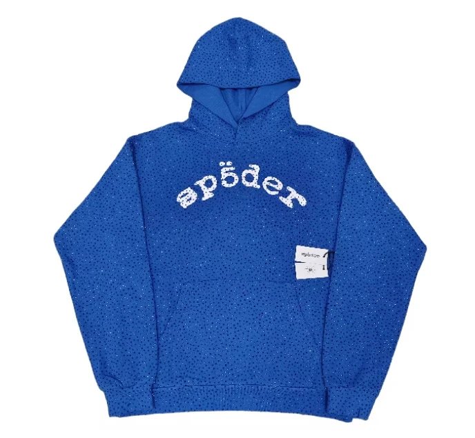 Full Rhinestone Hoodie Blue