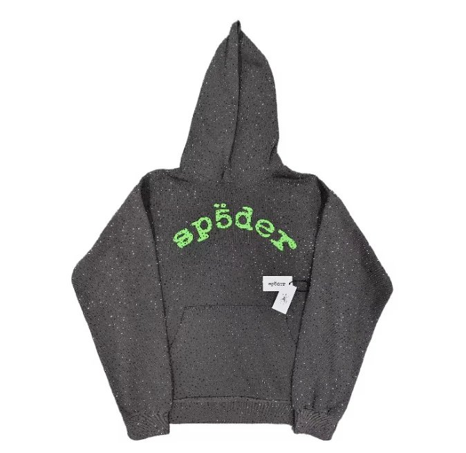 Full Rhinestone Hoodie Dark Gray