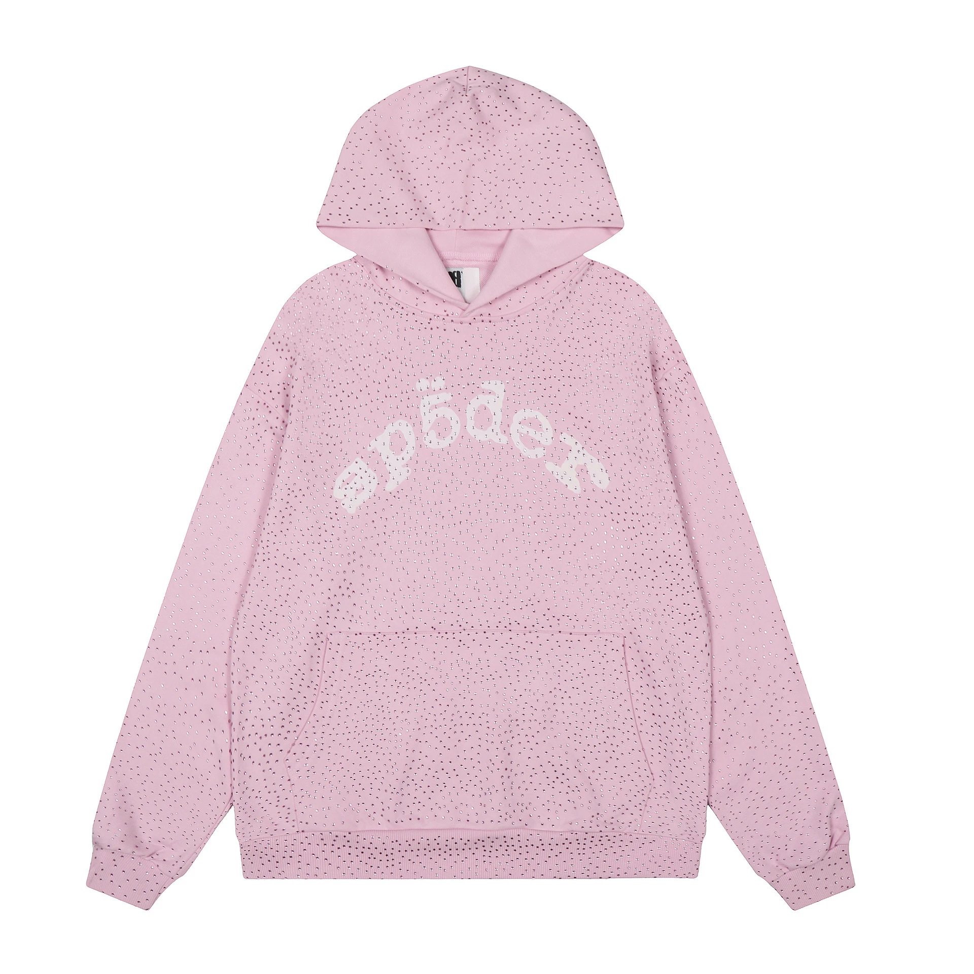 Full Rhinestone Hoodie Pink