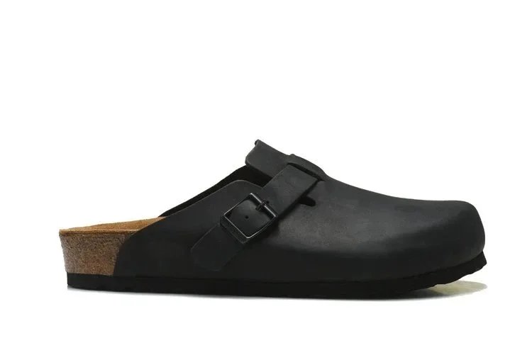 Half dragged black leather